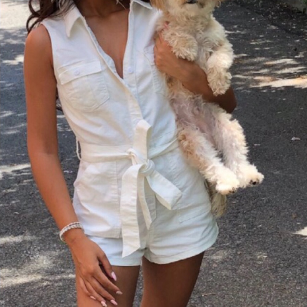 White denim romper